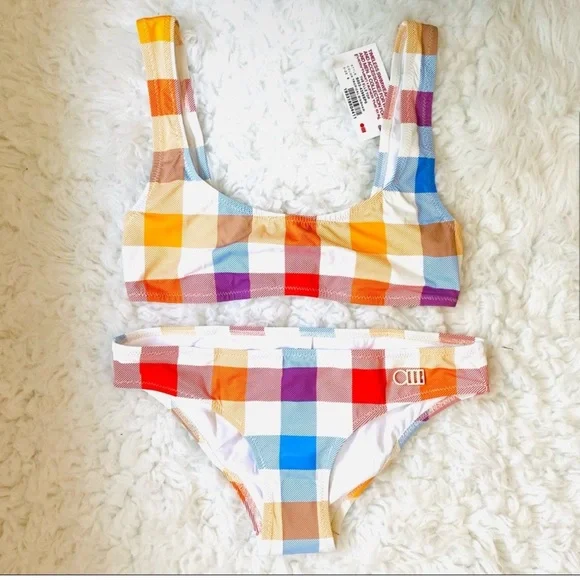 ‼️NAME YOUR PRICE-DONATING THU 1/23‼️ BNWT❣️ Checked Bikini by Solid & Striped - Picture 2 of 3